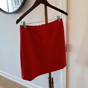 Red faux wrap skirt